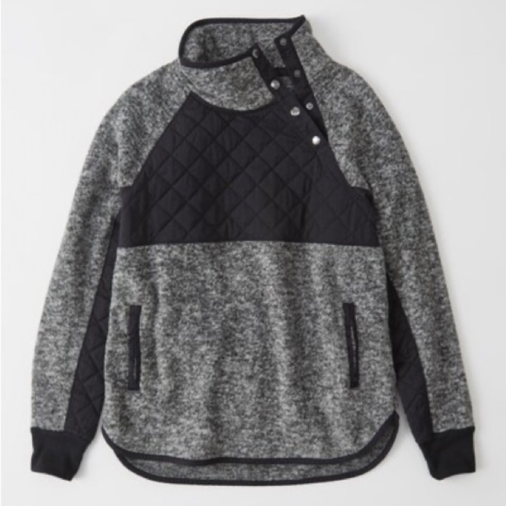 Abercrombie & Fitch Asymmetrical Snap Up Fleece Jacket - Picture 2 of 9